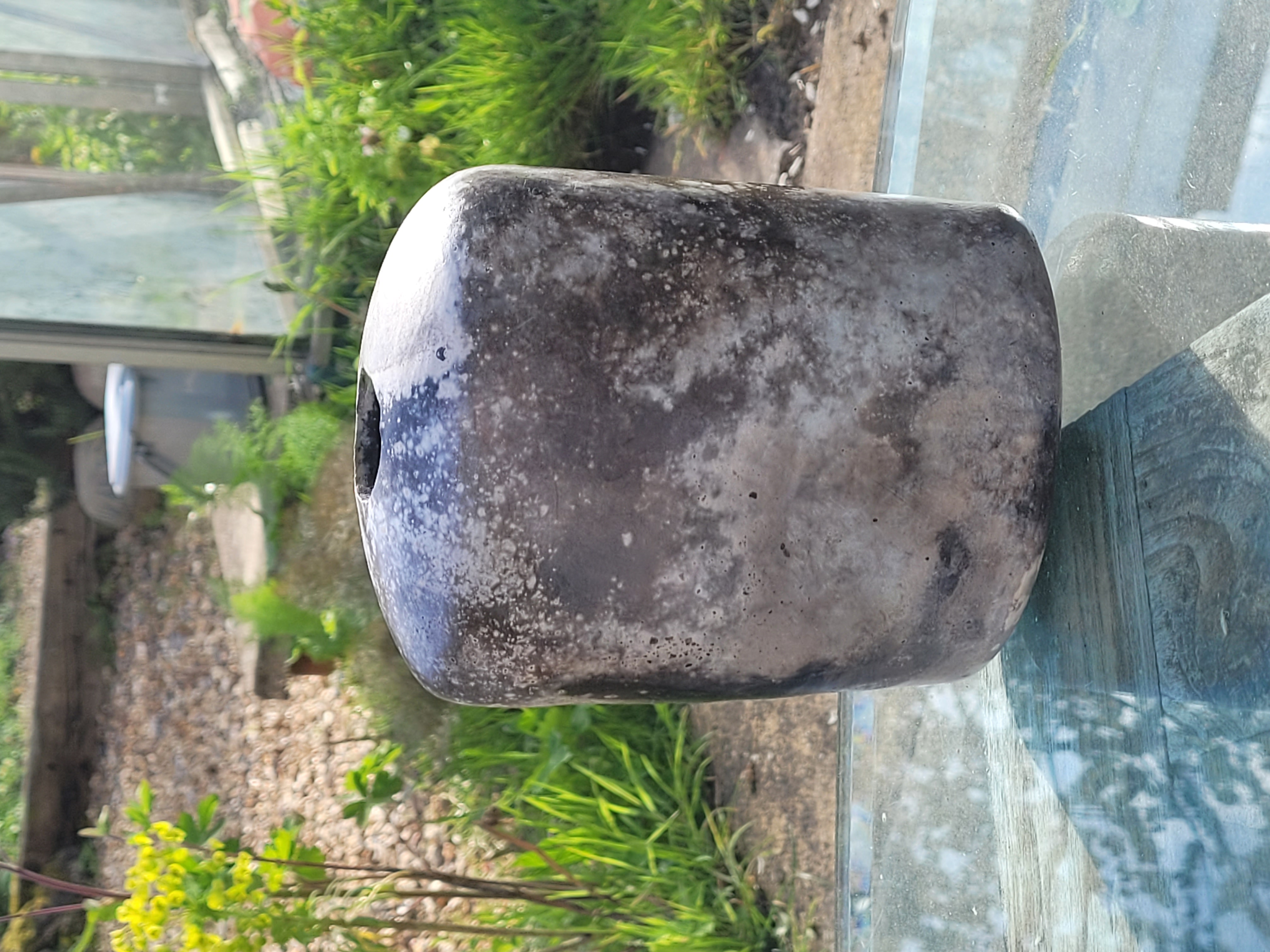Speckled Smoke Fired Flask